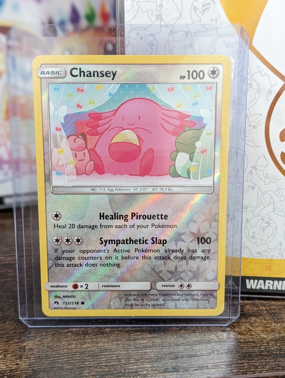 Chansey Reverse Holo Pokemon Card - Sun & Moon - Lost Thunder SM8